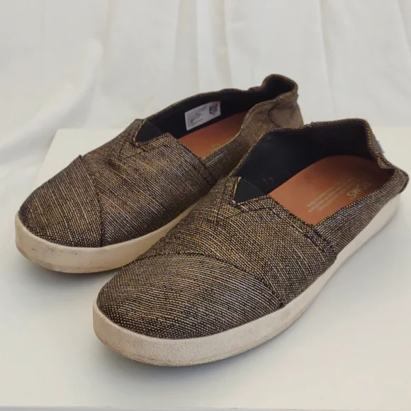 Toms Shoes Womens Toms Avalon Metallic Slipons Poshmark